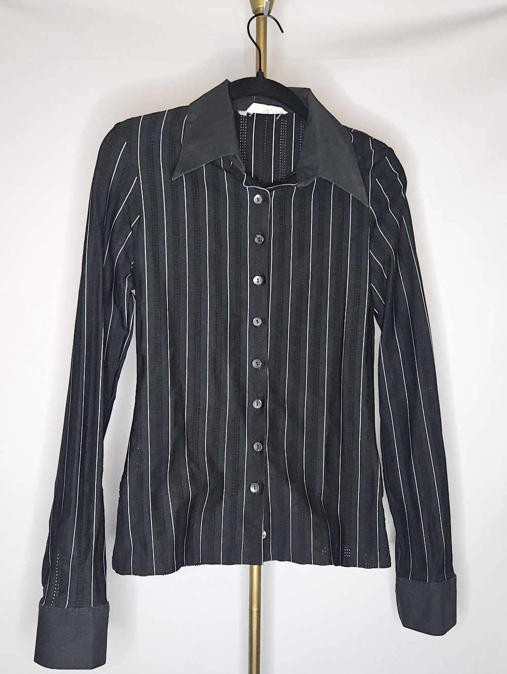 Rayure Paris Vintage French Cuffed Pinstripe Button Down Shirt